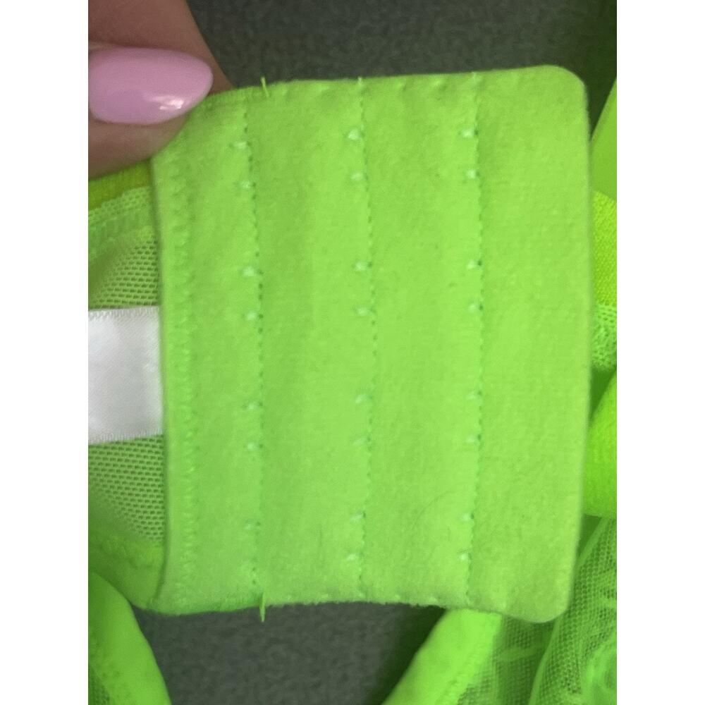 Cacique Unlined Demi Bra 40DDD Lime Green Floral Lace Underwire Sexy Feminine - Picture 10 of 10